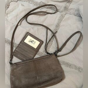 HOBO Darcy suede leather crossbody and Euro Card wallet Bundle